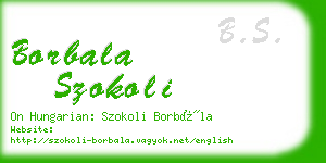 borbala szokoli business card